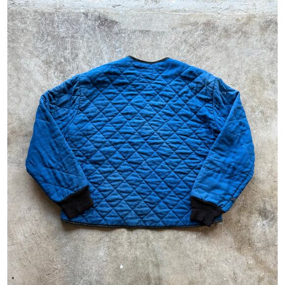 VTG 80s/90s Workrite Blue Quilted Bomber Work Jacket Size XL Made In USA - Picture 2 of 7
